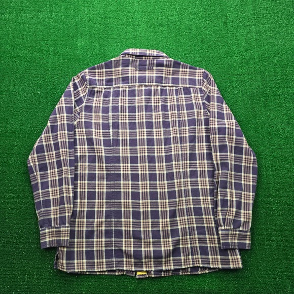 Duluth Trading Shirt Womens Large Purple Tan Plaid Button Up Hiking Long Sleeve - Picture 7 of 7